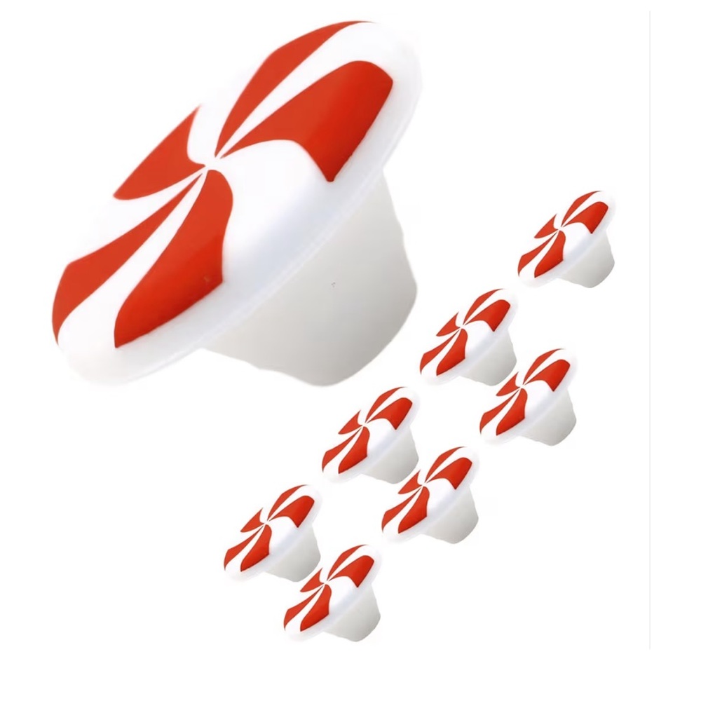 Christmas Cabinet Knob Covers Peppermint Set of 8 NEW